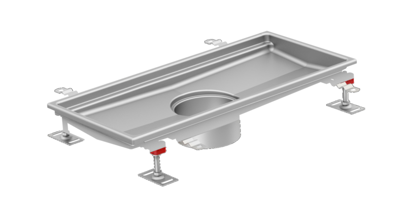Edelstahl Bodenwanne 142 Fhd Mehrteilig - Typ Duennbettflansch 638779