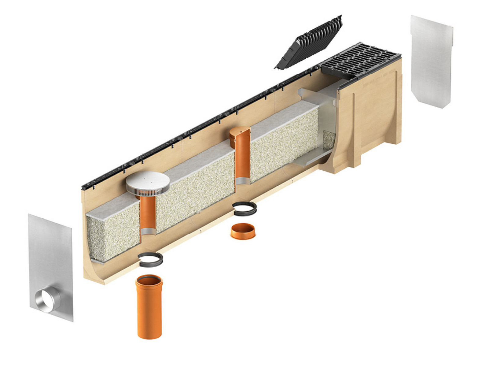Systemübersicht ACO PowerDrain Stormclean