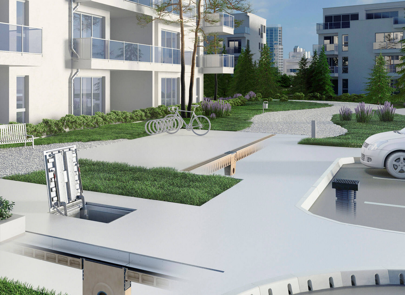 ACO Lösung Wohnbau - Außenanlage