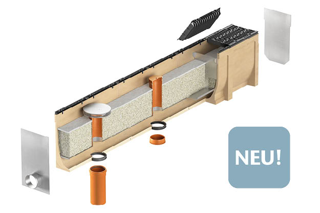 Entwässerungsrinne mit Filtersubstrat