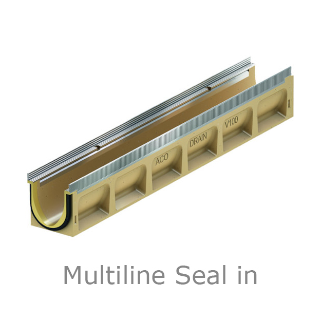 Abbildung ACO DRAIN Multiline mit Seal in Technologie Entwässerungsrinne aus Polymerbeton