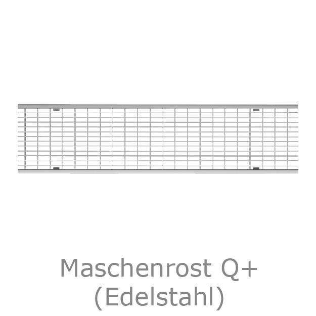 Maschenrost Q+ aus Edelstahl für die ACO Deckline Parkdeckrinne