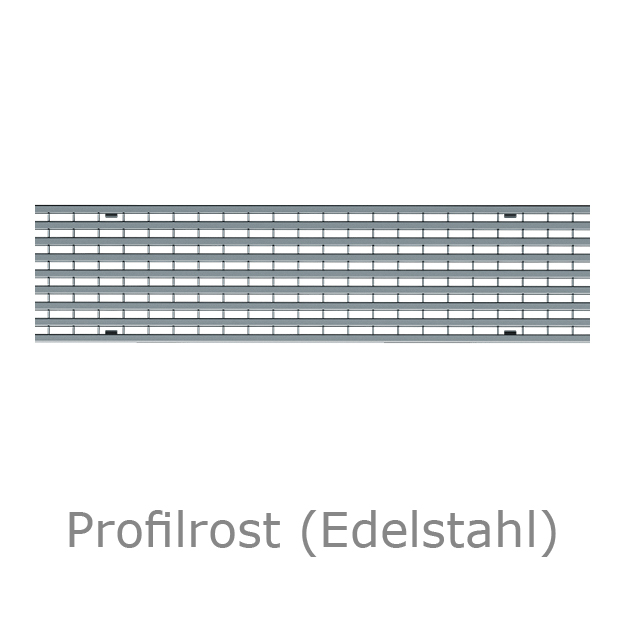 Profilrost aus Edelstahl für die ACO Deckline Parkdeckrinne