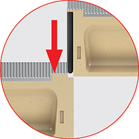Einfaches Stecksystem der Entwässerungsrinne ACO Multiline mit Seal in Technologie aus Polymerbeton
