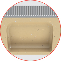 Robuster Rinnenkörper der Entwässerungsrinne ACO Multiline mit Seal in Technologie aus Polymerbeton durch verbesserte Geometrie