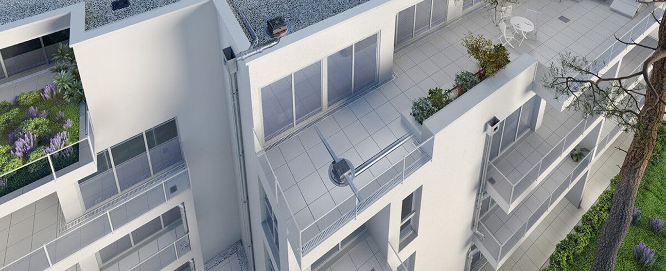 Übersichtsbild Dach-, Balkon- und Terrassenentwässerung Übersichtsbild Dach-, Balkon- und Terrassenentwässerung