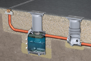Abbildung Anwendung des Ölabscheiders ACO Coalisator-P aus Kunststoff zum Erdeinbau am Waschplatz