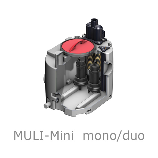 ACO Hebeanlage Muli-Mini mono/duo für fäkalienfreies Abwasser zur Freiaufstellung