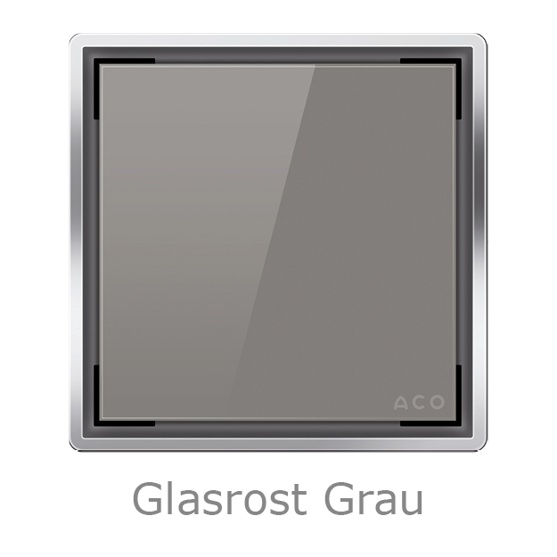 Abbildung Glasabdeckung grau für den ACO Badablauf Easyflow