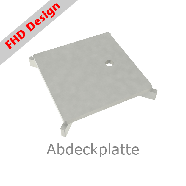 Abbildung quadratische Abdeckplatte für den ACO Bodenablauf FHD aus Edelstahl