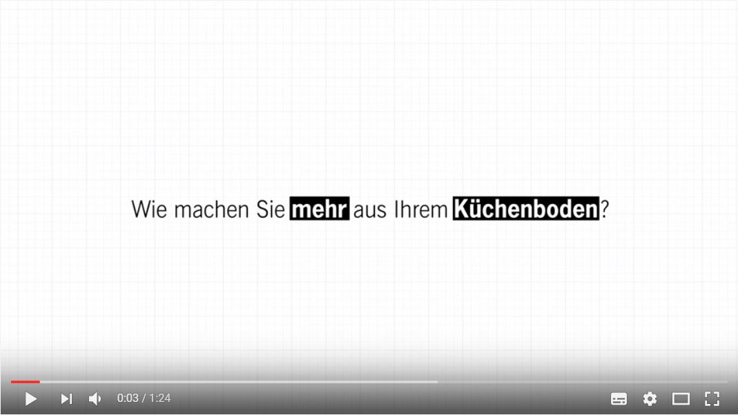 Ausschnitt ACO YouToube Video &quot;Wie machen Sie mehr aus Ihrem Küchenboden?&quot;