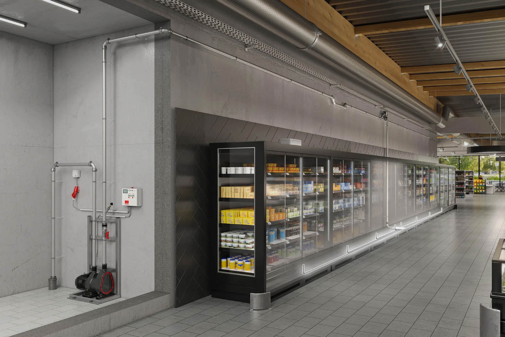 ACO Kondensatentwässerung Supermarkt Bild02