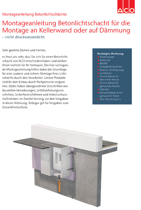 ACO Einbauanleitung Betonlichtschacht