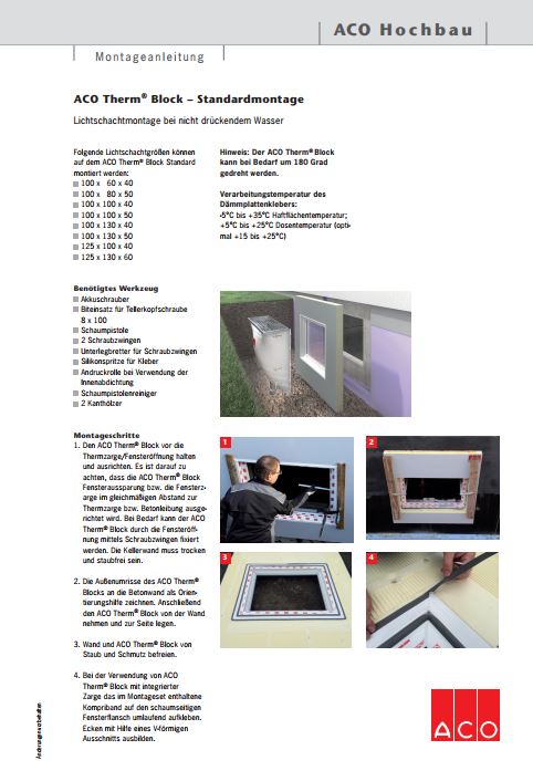 Montageanleitung ACO Therm Block