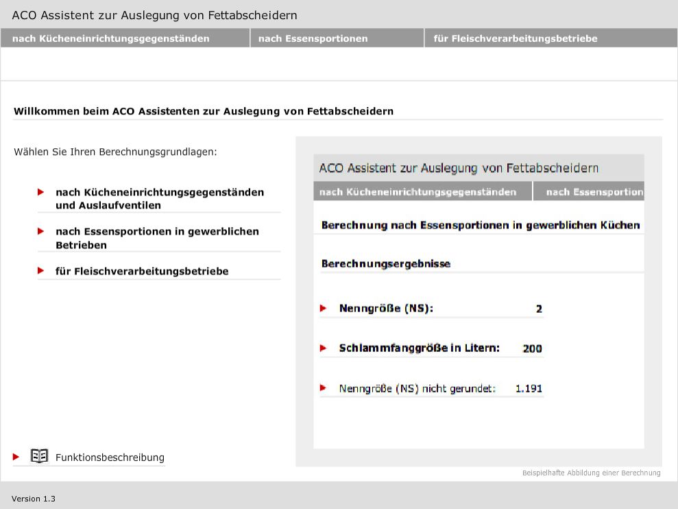 ACO Planungstool Fettabscheider Bild