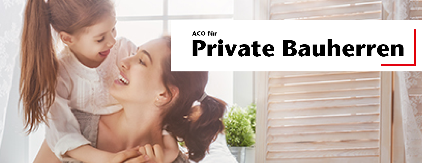 ACO Webseite für private Bauherren